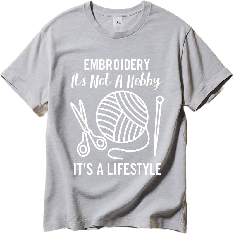 Trendy For Men Summer Tshirt Embroidery Not A Hobby Its A Lifestyle Short Sleeve Workout Oneck For Her Tops Cotton Top Tees