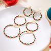 Christmas Colorful Hoop Earrings for Women Minimalist Red Green Twist Round Circle Earring Girls New Year Festival Jewelry Gifts