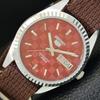 МУЖСКИЕ ВИНТАЖНЫЕ АВТОМАТИЧЕСКИЕ ЧАСЫ SEIKO 5, ОТРЕСТАВРИРОВАННЫЕ, ЯПОНИЯ, ЦИФЕРБЛАТ КРАСНОГО ЦВЕТА a440396-4 Sk-a440396