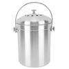 Countertop Compost Bin Round Stainless Steel Remove Odors Composting Bin with Carbon Filters for