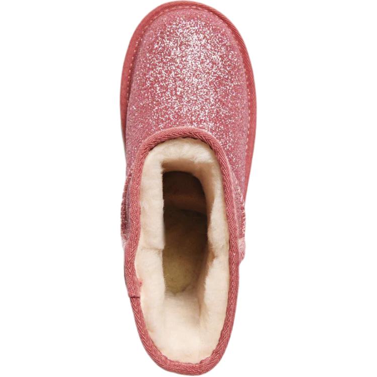 UGG Классические короткие сапоги Classic Short Ii с блестками Удобные Простые Мягкие Нескользящие Теплые Детские сапоги Детские сапоги Розовые 1111852T-PINK