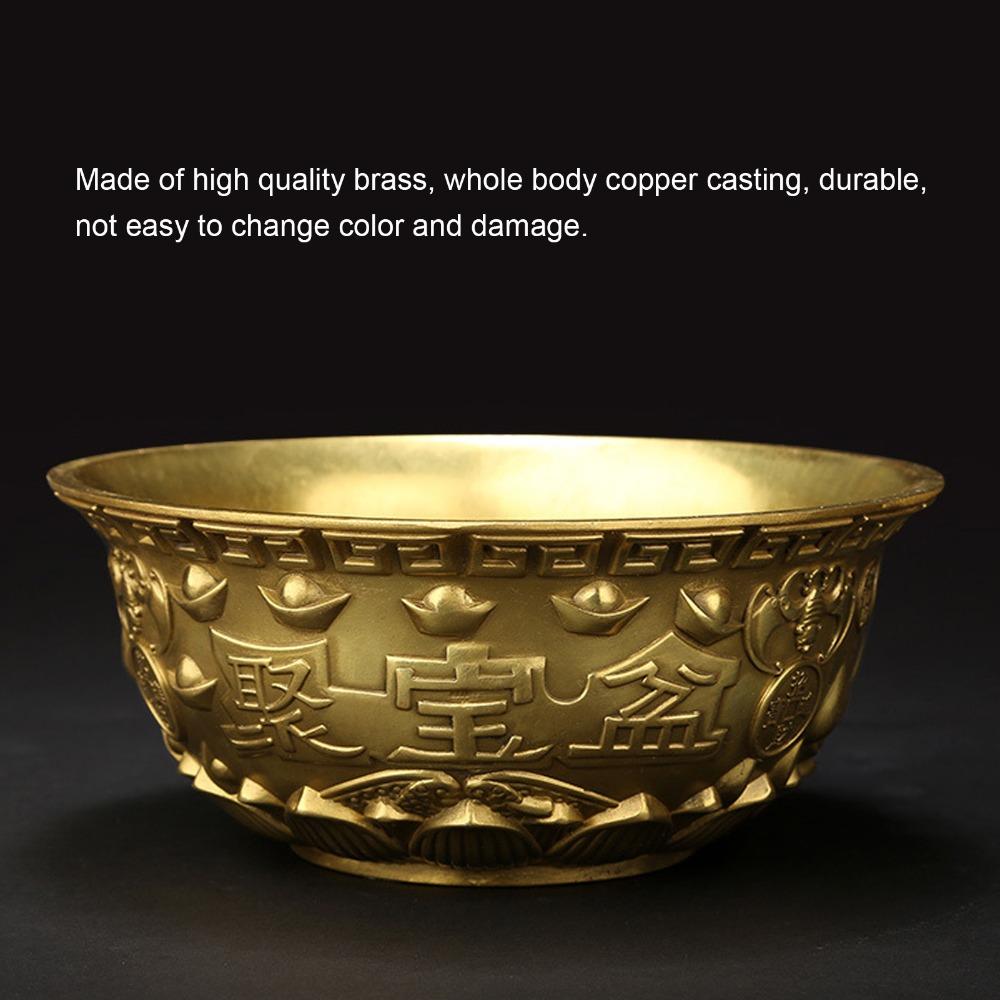 Brass Cornucopia Bowl Classic Embossed Wealth Prosperity Bowl Wealth Abundance Gift