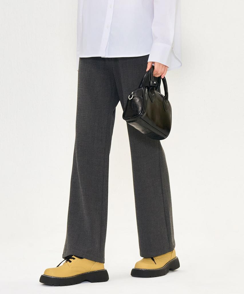 CHASECULT Women'S Bootcut Check Slacks - Charcoal