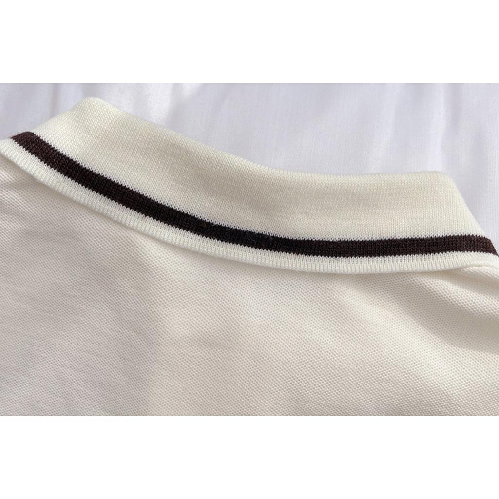 Classic Animal Baby Short Sleeved Set, Boys and Girls Short Sleeved T-shirt Set, Cartoon Bear Collar T-shirt Set