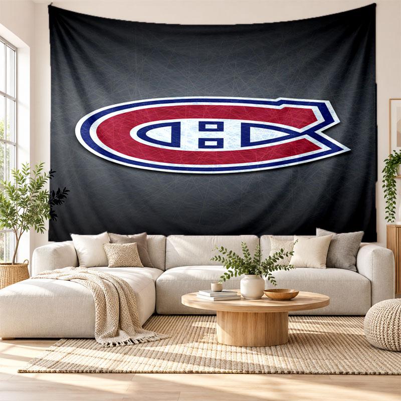 Настенный гобелен Montreal Canadiens, Настенное панно из мягкой ткани, Декоративный фон для спальни, Домашнее настенное искусство