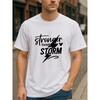 Европейский размер STRONGER THAN STORM Мужская футболка с принтом и коротким рукавом, Повседневная офисная футболка с принтом, Высококачественная футболка из чистого полиэстера