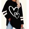 2025 Autumn & Winter Women's New Casual Crew Neck Long Sleeve Top 3D Love Pattern