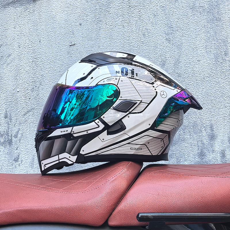 Orz motorcycle helmet peel-off helmet double lens big tail locomotive racing helmet running helmet men and women keep warm in winter