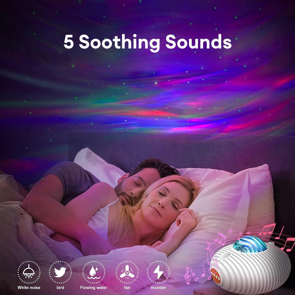 Светодиодный проектор Aurora Galaxy, ночник, Bluetooth-динамик, музыкальный динамик, USB-пульт дистанционного управления, белый шум, звездная проекционная лампа для сна