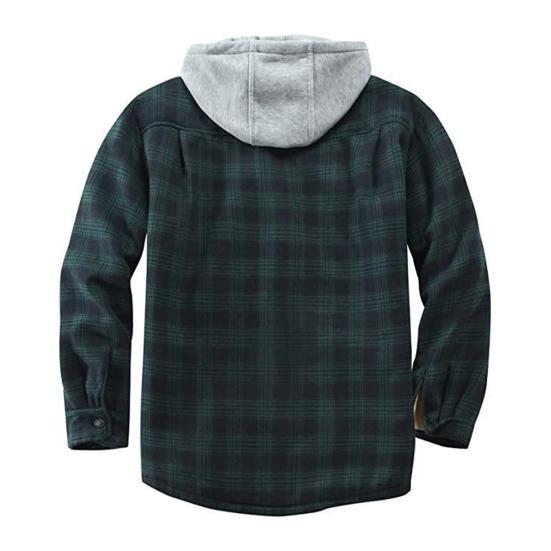Мужская зимняя куртка в клетку на пуговицах, морозостойкая, свободная, с плюшевой подкладкой, с капюшоном, верхняя одежда