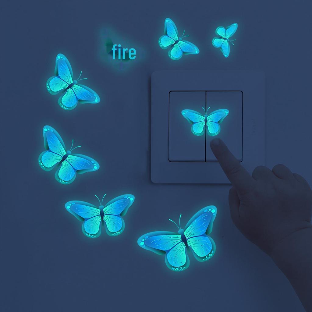 Luminous Butterfly Switch Stickers - Decorative Wall Art for Bedroom and Living Room