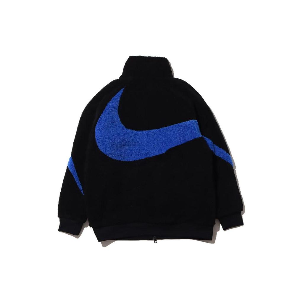 Nike Big Swoosh Reversible Boa Jacket (Asia Sizing) Black/Game Royale Men Outerwear BQ6546-009