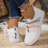 2025 New Women's Flying Woven Shoes, Rainbow Shoes, Casual and Lightweight Sports Shoes for Women