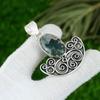Mothers Day Sale Sterling Silver Natural Solar Moss Agate Unique Pendant Jewelry