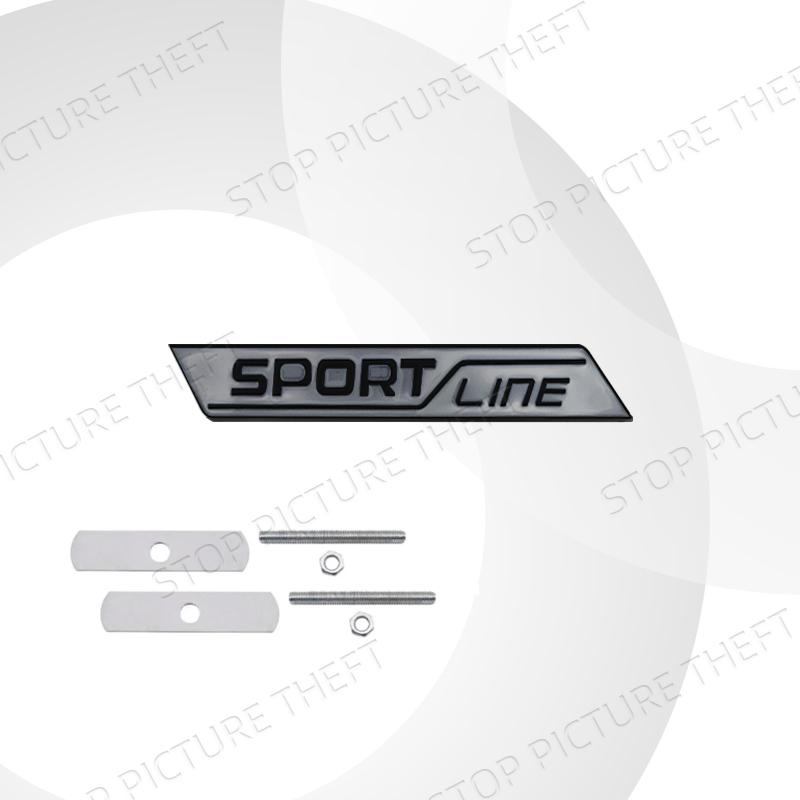 JBIW9 Metal Alloy Sport Line Logo Car Grille Badge Trunk Sticker Decoration Emblem For Skoda Fabia Octavia Citigo Rapid Kodiaq Karoq
