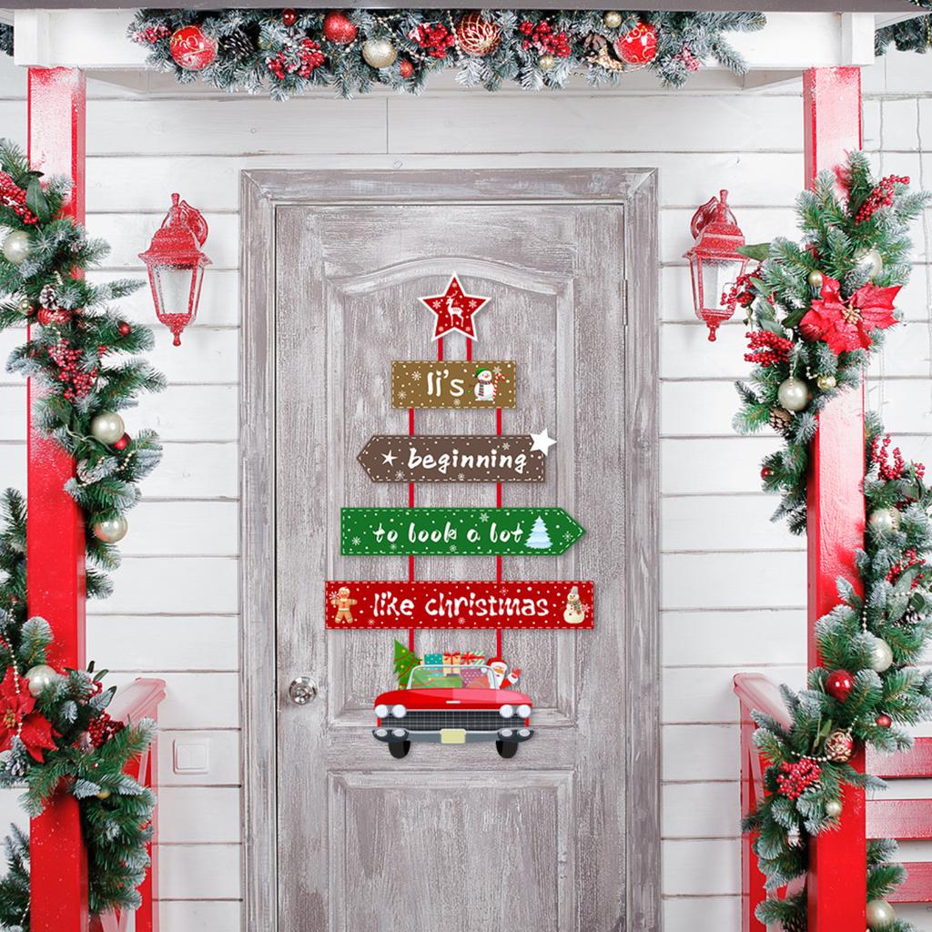 Christmas New Door Hanging Christmas Holiday Party Atmosphere Decoration Hanging Door Sign Customization