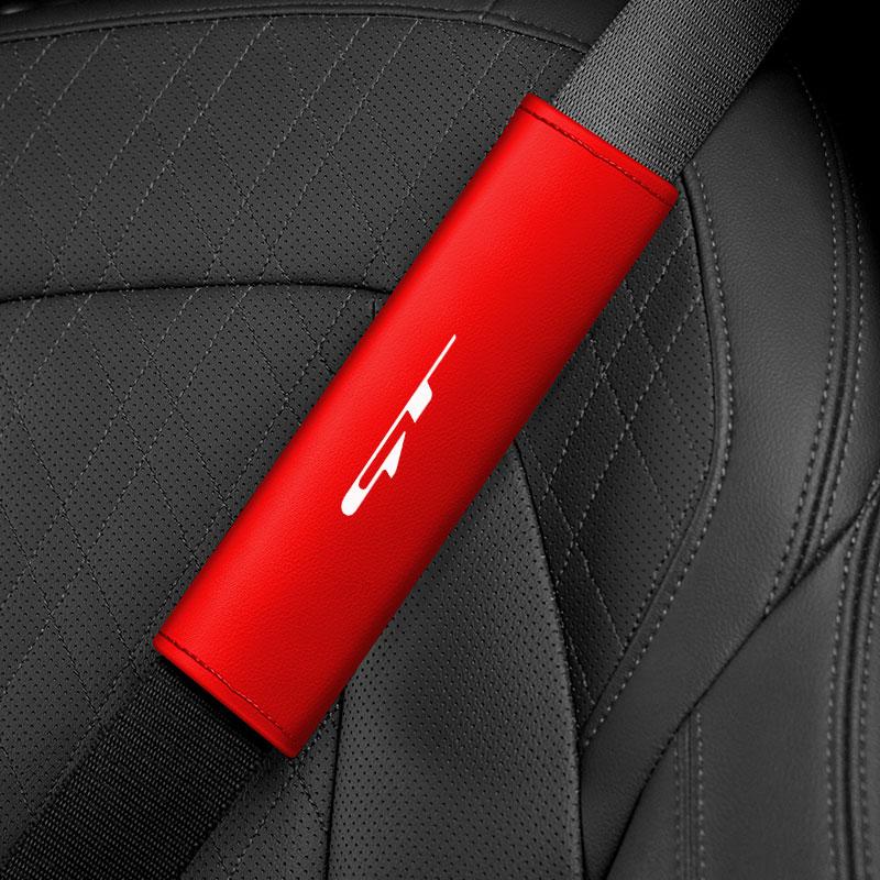 AANL1 Car Styling Seat Belt Cover Leather Seatbelt Shoulder Strap Protector Pads For KIA GT GTLINE car Accessories
