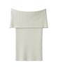 FRAY Rib Knit Top FWNT244027 I.D. Women's Off-the-Shoulder (BEG)