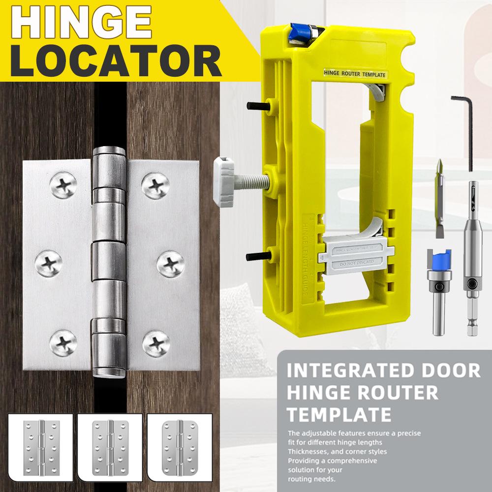 Door Hinge Router Template Jig, Adjustable Door Hinge Mortise Guide, Woodworking Door Hinge Installation Locator Tool