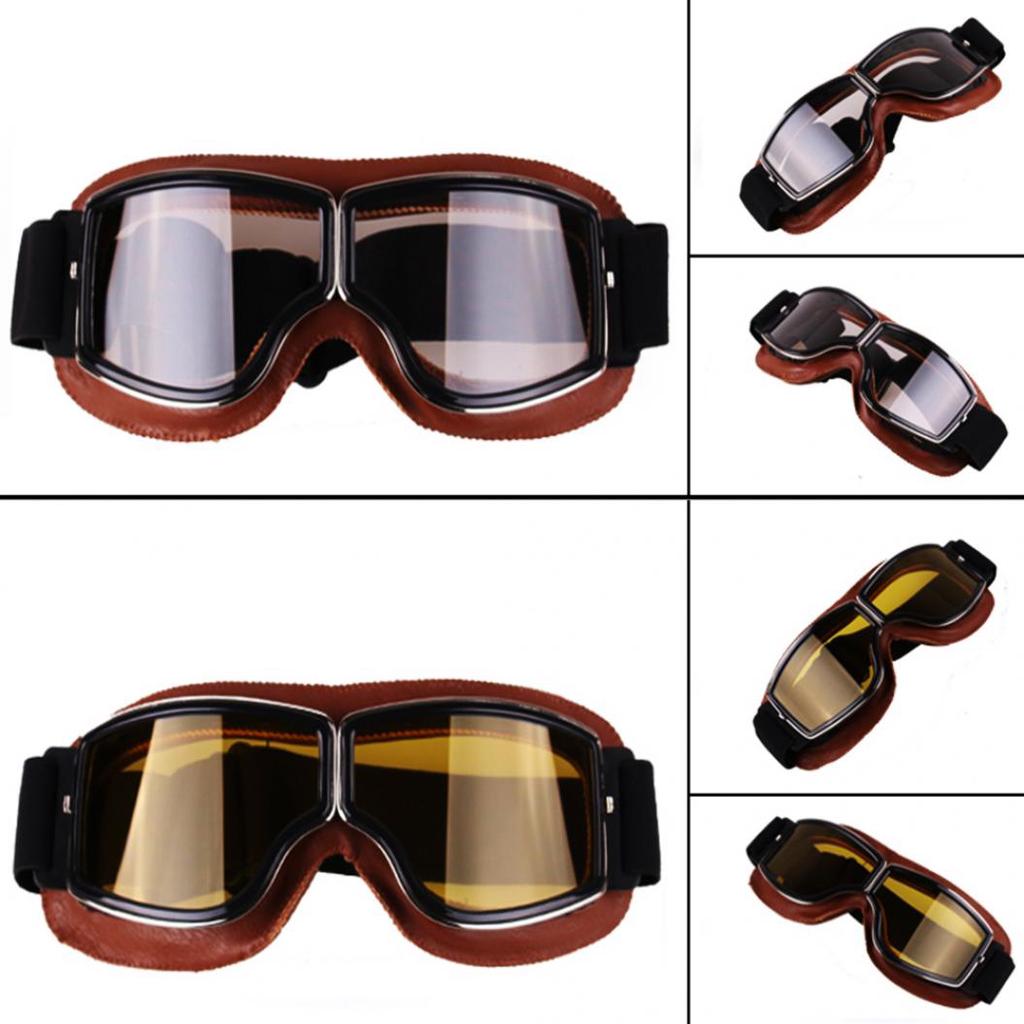 Unisex Vintage Motorcycle Motorbike Windproof Dustproof Pilot Goggles for Harley