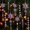 18Pcs Christmas Snowflake Ornaments Hanging Acrylic Crystal Snowflakes Icicle Drop Decorations for Christmas Tree Winter Party Decor