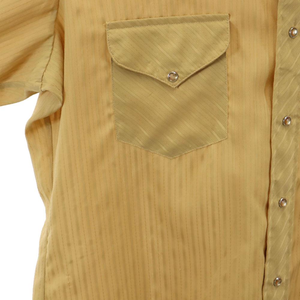 Miller Винтажная рубашка в полоску с длинным рукавом в западном стиле 70-х годов, сделано в США, 17-35, мужская, б/у