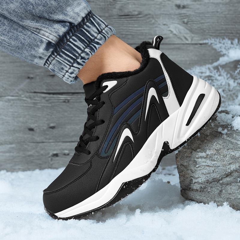 Осенне-зимняя мужская спортивная обувь большого размера плюс бархатные теплые зимние ультралегкие мужские ботинки