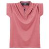 Summer Front Placket   T-shirt Trend Cotton Thin Sports Youth Button-down Collar Plus Fat Men's Short-sleeved T-shirt