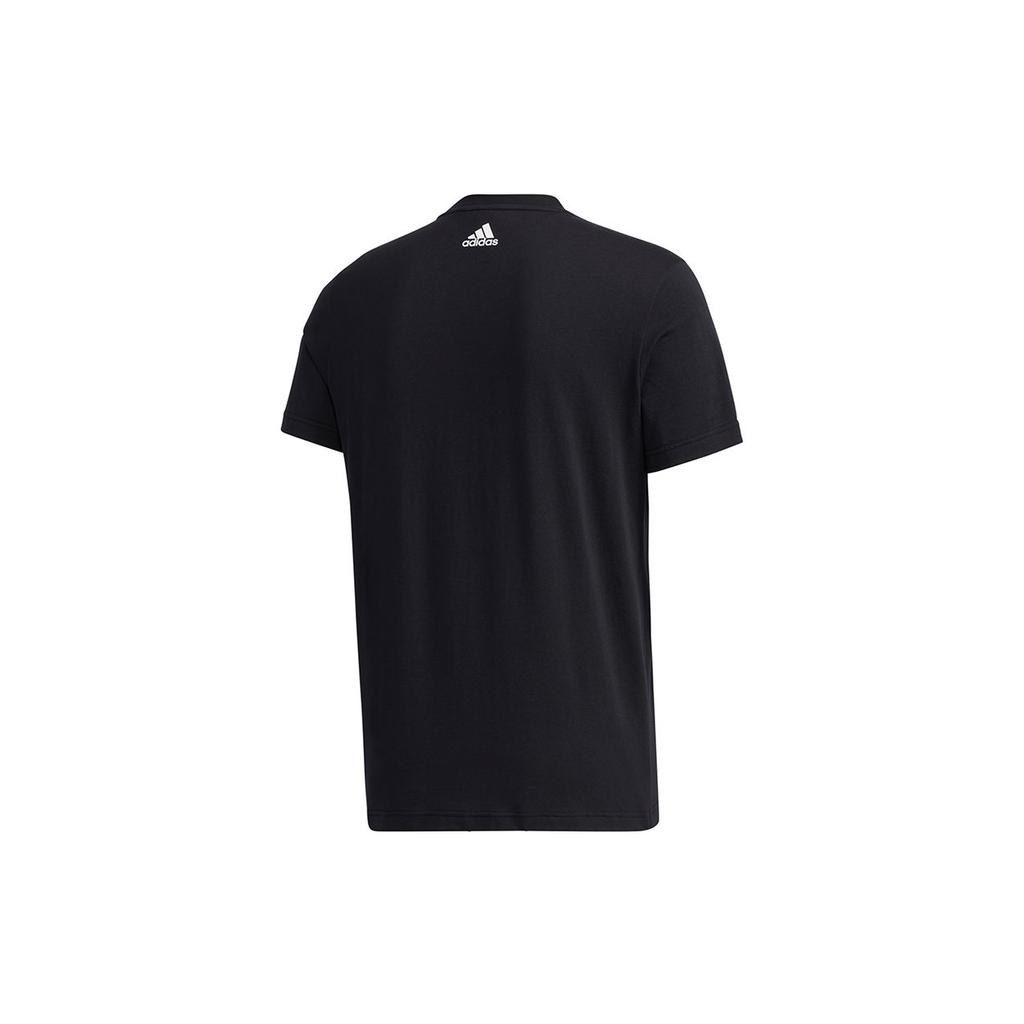 Adidas Спортивная футболка с графическим логотипом и круглым вырезом, мужские топы, черные GJ5112
