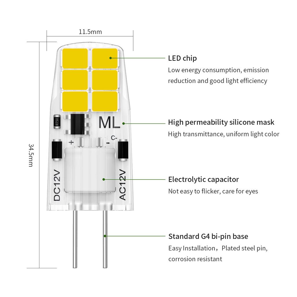4/8 шт. G4LED вставная лампа супер яркий источник света светодиодная энергосберегающая маленькая лампочка подходит для подвесного светильника хрустальная лампа