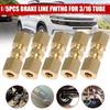 1/5PCS Brass Brake Line Connector for Brake Line Without Flaring 4.8mm 3/16 " Car