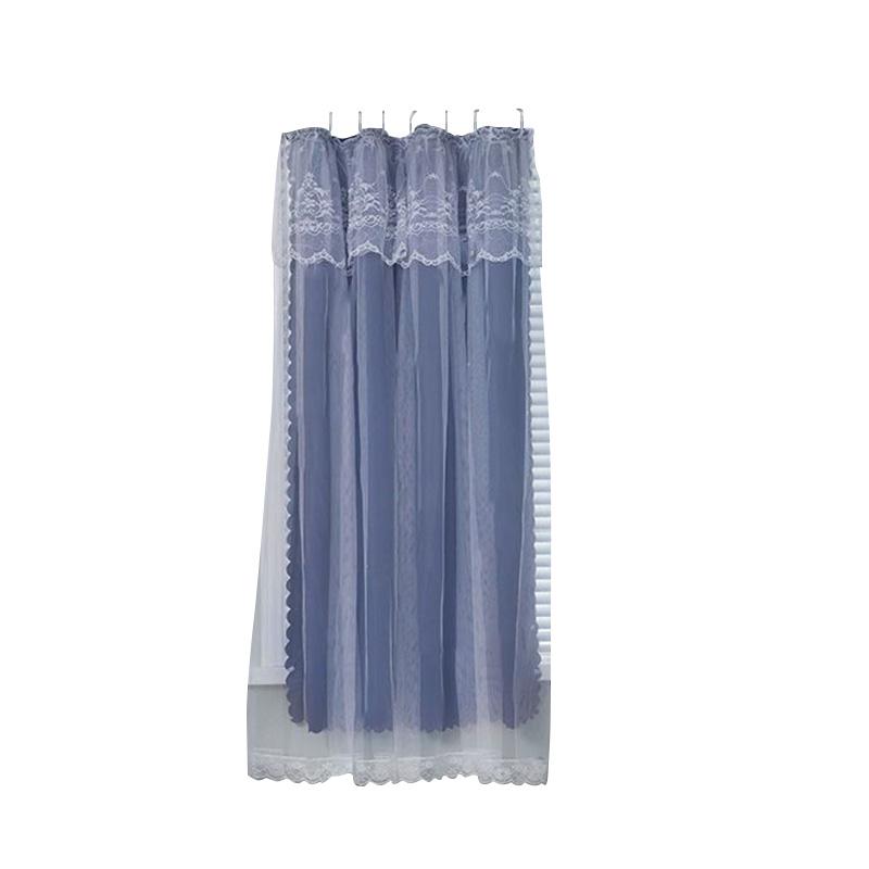 90cmx150cm Lace Curtains Double Layer Polyester Living Room Hanging Curtain Window Decoration Blackout Drape Romantic