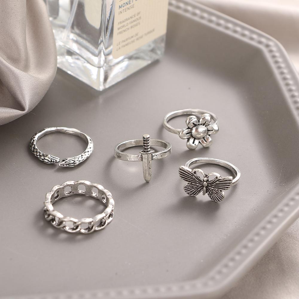 Кольцо в форме листа с геометрическим рисунком 2023 года, персонализированное кольцо с преувеличенным темпераментом, элегантный комбинированный комплект, шарнирное кольцо