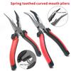 6 "8" Curved Nose Curved Nose Pliers With Spring Teeth Elbow Pliers R-526A/528A Multi Tool