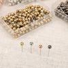 480/500Pcs Push Pin with Clear Plastic Box Metallic Color Round Ball Head Cork Bulletin Board Whiteboard Wall Map Photo Fixing Thumbtack Office