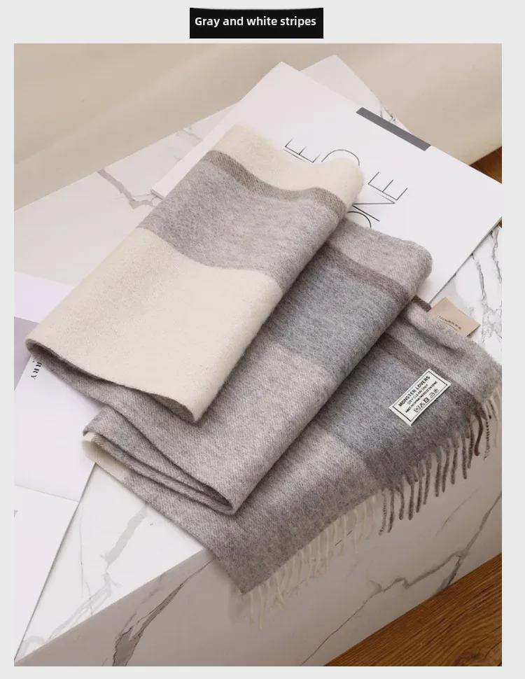 100% Wool Plaid Scarf for Women and Men - Warm, Stylish Gift for Winter