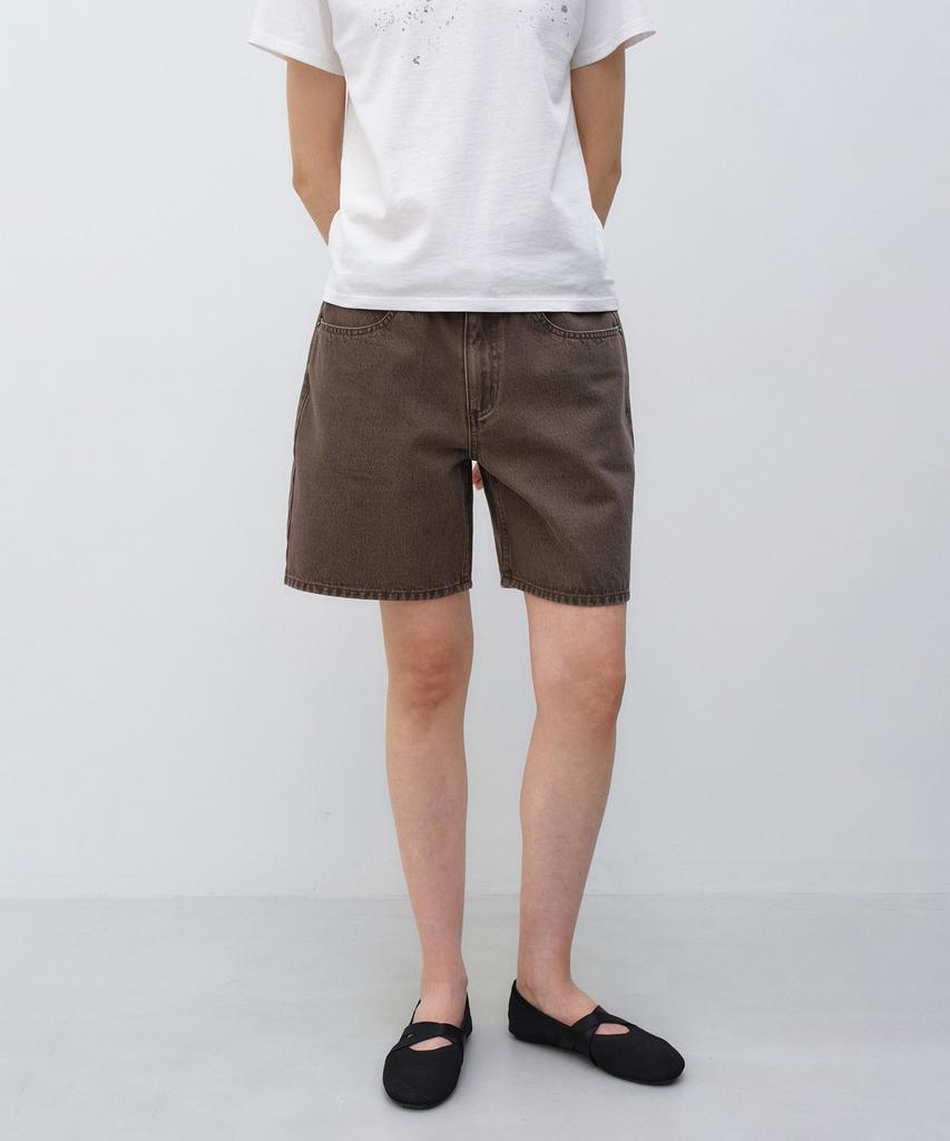 INSILENCE WOMEN Raw Bermuda Pants Brown