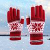 Knitted Snowflake Winter Knitted Gloves Thickened Skiing Gloves Full Finger Mittens  Winter