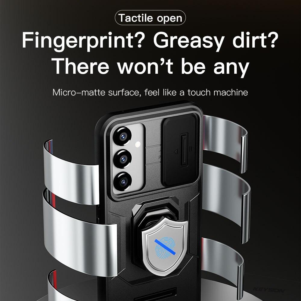 KEYSION Противоударный чехол для Samsung A54 5G A34 A24 A14, защитное кольцо для объектива камеры, чехол-подставка для телефона для Samsung A14 LTE