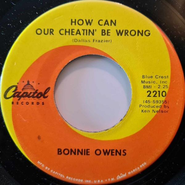 7-дюймовая пластинка BONNIE OWENS How Can Our Cheatin Be Wrong Yes 2210 Capitol Records 1968 США Кантри/Фолк Б/у