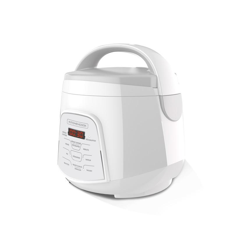 Kitchencook - Cuiseur à Riz 2.2l - Panier Vapeur Intégré - 400w - Blanc