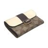 New COACH Grace Canvas With Leather Clutch Wallet Mini Women's Light Khaki & Chalk CC060-IMOTV