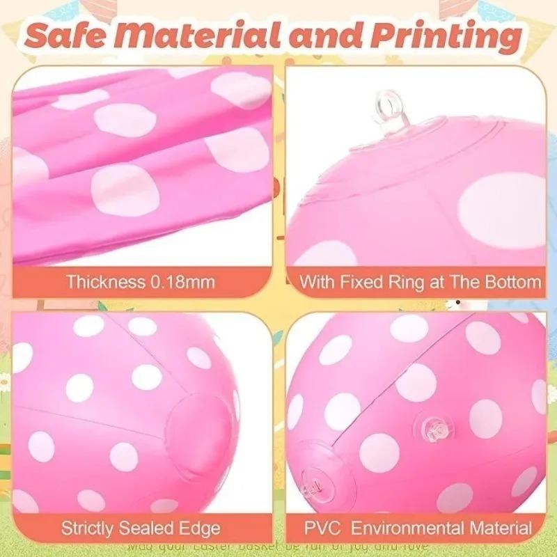 6-18PCS Easter Inflatable Egg Balloon 16 Inch Blow Up Yard Decor for HolidayParties Home Celebration and FestiveEvent Decoration