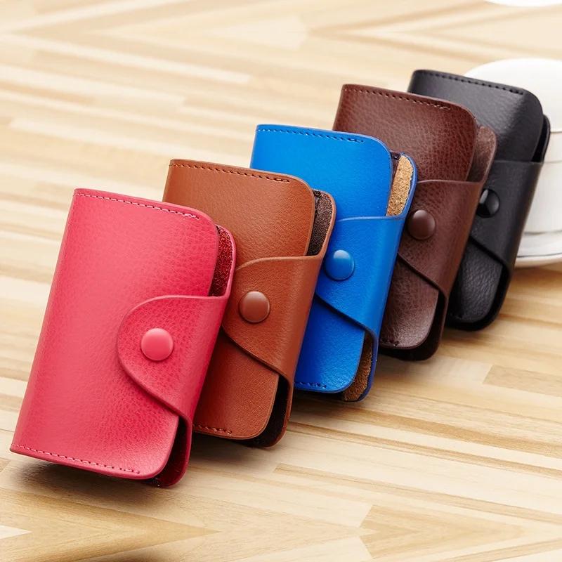 12 Card Slots Case Wallet Business Card Holder Cards Pack Genuine Leather Bank Card Clip Coins Credit Card Bag