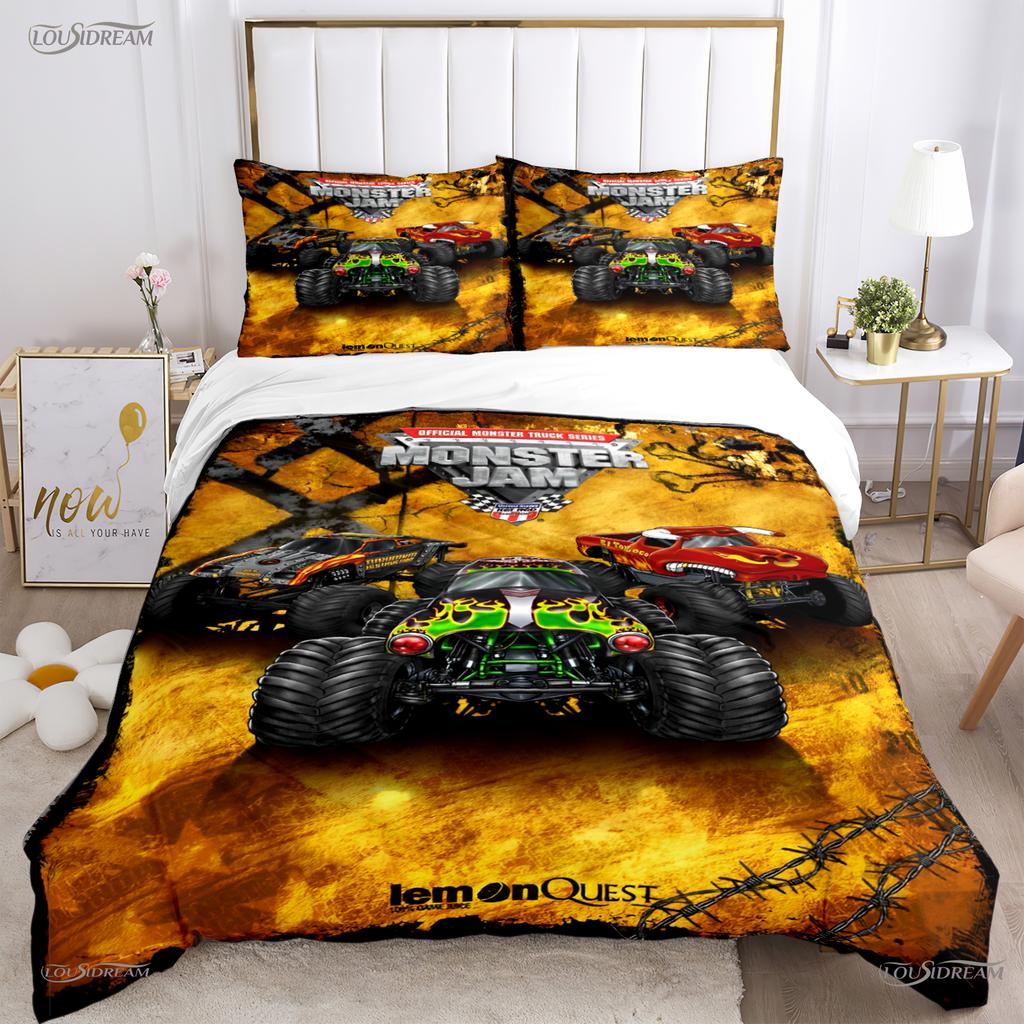 Monster Jam Truck Casal All Season Duvet Cover Comforter Bedding Set Soft Quilt Cover and Pillowcases Single/Double/Queen/King
