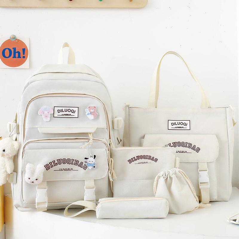 Children's Schoolbags Elementary School Girls Junior High School Students Five Piece School Backpacks