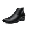 Elegant Chelsea Boots Men Genuine Leather Men's Shoes Pointed Toe Business Slip-on Dress Formal Boots Model Fashion Casual Shoes