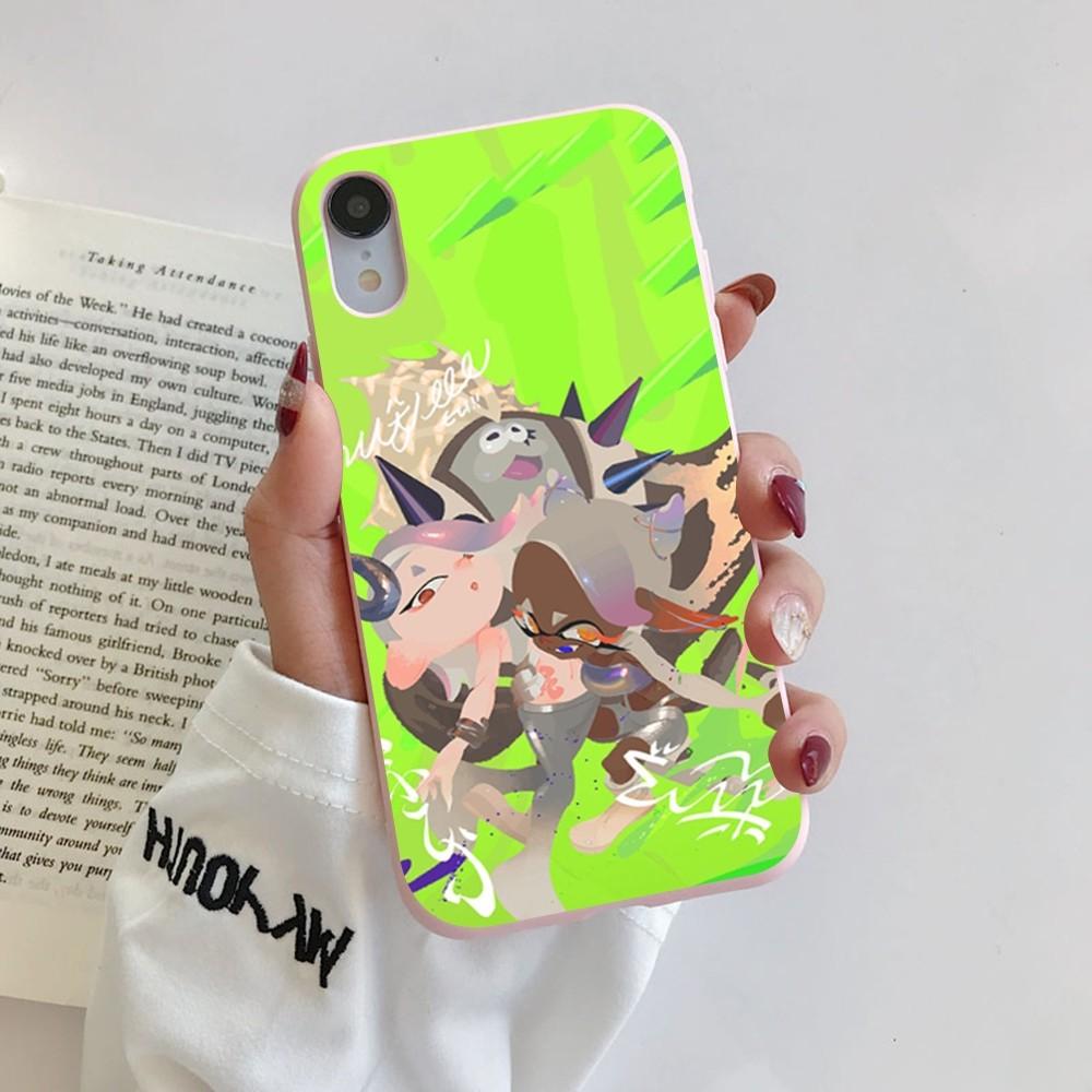 S-Splatoon Game Phone Case for iPhone 14 11 12 13 Mini Pro Xs Max 8 7 6 6S Plus X XR Solid Candy Color Case