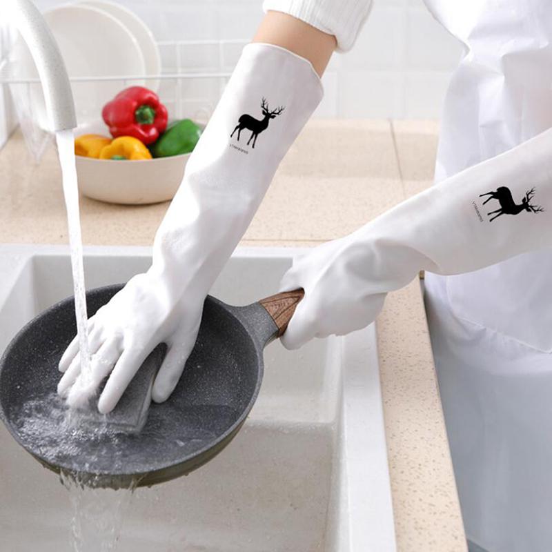 1 Pair Washing Up Gloves Kitchen Dish Washing Laundry Household Rubber Gloves