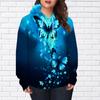 Womens Fashion Purple Hollow Butterfly Print Loose Hoodie Tops Blouse Sweatshirt Casual Long Sleeve Pullover Tops